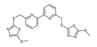 2-methylsulfanyl-5-[[6-[6-[(5-methylsulfanyl-1,3,4-thiadiazol-2-yl)sulfanylmethyl]pyridin-2-yl]pyridin-2-yl]methylsulfanyl]-1,3,4-thiadiazole Structure