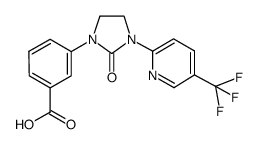 3-[2-oxo-3-(5-trifluoromethyl-pyridin-2-yl)-imidazolidin-1-yl]-benzoic acid结构式