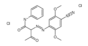 2,5-dimethoxy-4-[[2-oxo-1-[(phenylamino)carbonyl]propyl]azo]benzenediazonium chloride monohydrochloride Structure