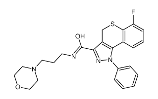 6-fluoro-N-(3-morpholin-4-ylpropyl)-1-phenyl-4H-thiochromeno[4,3-c]pyrazole-3-carboxamide Structure