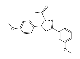 1-[5-(3-methoxyphenyl)-3-(4-methoxyphenyl)-3,4-dihydropyrazol-2-yl]ethanone Structure