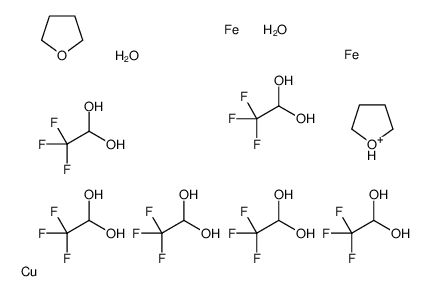 oxidanium,copper,iron,oxolane,2,2,2-trifluoroethane-1,1-diol,hydrate Structure