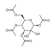 1,3,4,6-Tetra-O-acetyl-β-D-arabino-hexopyranos-2-ulose monohydrate结构式