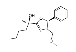 (R)-2-((4S,5S)-4-(methoxymethyl)-5-phenyl-4,5-dihydrooxazol-2-yl)hexan-2-ol Structure