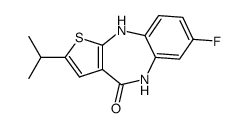 7-fluoro-2-isopropyl-5,10-dihydro-4H-benzo[b]thieno[2,3-e][1,4]diazepin-4-one结构式