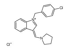 1-(p-chlorobenzyl)-3-(1-pirrolidinylmethylene)-3H-indolium chloride Structure