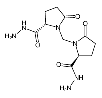 hydrazide de l'acide L methylene bis N-(oxo-5 pyrrolidine carboxylique-2)结构式