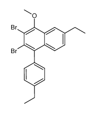 7-ethyl-4-(4-ethylphenyl)-2,3-dibromo-1-methoxynaphthalene结构式