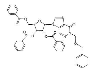 1-(2,3,5-tri-O-benzoyl-β-D-ribofuranosyl)-5-benzyloxymethylimidazo[4,5-d]pyridazin-4-one结构式