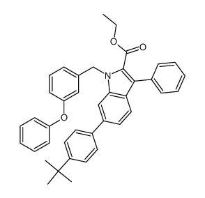 6-(4-tert-butylphenyl)-1-(3-phenoxybenzyl)-3-phenylindole-2-carboxylic acid ethyl ester Structure