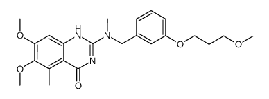 6,7-dimethoxy-2-{[3-(3-methoxy-propoxy)-benzyl]-methyl-amino}-5-methyl-1H-quinazolin-4-one结构式