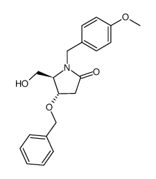 (4S,5R)-4-benzyloxy-5-hydroxymethyl-1-(4-methoxybenzyl)pyrrolidin-2-one结构式