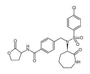 Benzamide, 4-[[[(4-chlorophenyl)sulfonyl][(3R)-hexahydro-2-oxo-1H-azepin-3-yl]amino]methyl]-N-(tetrahydro-2-oxo-3-furanyl) Structure