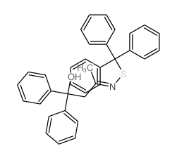 Benzenemethanesulfenamide,N-(3-hydroxy-1-methyl-3,3-diphenylpropylidene)-a,a-diphenyl- structure