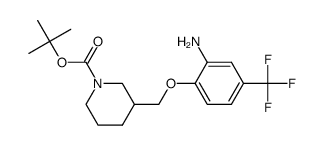 3-(2-amino-4-trifluoromethyl-phenoxymethyl)-piperidine-1-carboxylic acid tert-butyl ester结构式