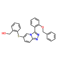 [2-({3-[2-(Benzyloxy)phenyl][1,2,4]triazolo[4,3-a]pyridin-6-yl}sulfanyl)phenyl]methanol Structure