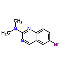 6-溴-n,n-二甲基-2-喹唑啉胺结构式