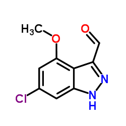 6-Chloro-4-methoxy-1H-indazole-3-carbaldehyde结构式
