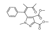 4-<1-Methyl-3,4-bis(methoxycarbonyl)-5-pyrazolyl>-3-methyl-4-phenyl-3-buten-2-one Structure