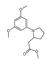 methyl 2-[1-(3,5-dimethoxyphenyl)pyrrolidin-2-yl]acetate结构式