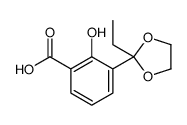 3-(2-ethyl-1,3-dioxolan-2-yl)-2-hydroxybenzoic acid结构式