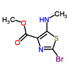 Methyl 2-bromo-5-(methylamino)-1,3-thiazole-4-carboxylate结构式