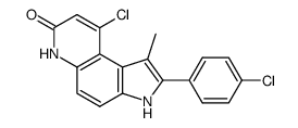 9-chloro-2-(4-chlorophenyl)-1-methyl-3,6-dihydro-pyrrolo[3,2-f]quinolin-7-one结构式