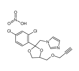 cis-()-1-[[2-(2,4-dichlorophenyl)-4-[(prop-2-ynyloxy)methyl]-1,3-dioxolan-2-yl]methyl]-1H-imidazolium nitrate structure