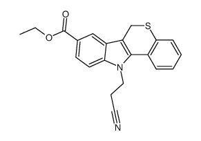 11-(2-cyano-ethyl)-6,11-dihydro-thiochromeno[4,3-b]indole-8-carboxylic acid ethyl ester结构式