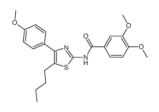 N-[5-n-butyl-4-(4-methoxy-phenyl)-thiazol-2-yl]-3,4-dimethoxy-benzamide结构式