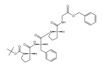 BOC-prolylphenylalanylprolylglycine benzyl ester Structure