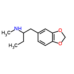 N-甲基-1-(3,4-亚甲二氧基苯基)-2-丁胺结构式