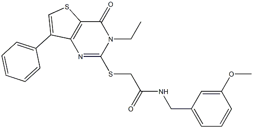 2-(3-ethyl-4-oxo-7-phenylthieno[3,2-d]pyrimidin-2-yl)sulfanyl-N-[(3-methoxyphenyl)methyl]acetamide picture