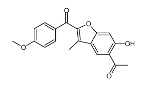 1-[6-hydroxy-2-(4-methoxybenzoyl)-3-methyl-1-benzofuran-5-yl]ethanone结构式