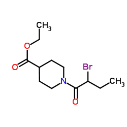 Ethyl 1-(2-bromobutanoyl)-4-piperidinecarboxylate结构式