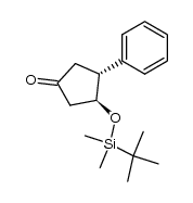 (3R*,4S*)-3-[(tert-butyldimethylsilyl)oxy]-4-phenylcyclopentan-1-one结构式