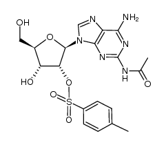 N2-acetyl-2'-O-tosyl-2,6-diamino-9-β-D-ribofuranosylpurine结构式