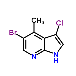 1H-Pyrrolo[2,3-b]pyridine, 5-bromo-3-chloro-4-Methyl-结构式