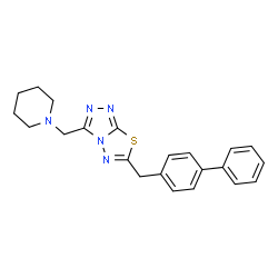 6-([1,1'-biphenyl]-4-ylmethyl)-3-(1-piperidinylmethyl)[1,2,4]triazolo[3,4-b][1,3,4]thiadiazole Structure