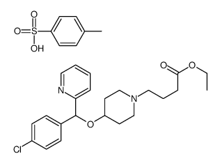ethyl 4-[4-[(4-chlorophenyl)-pyridin-2-ylmethoxy]piperidin-1-yl]butanoate,4-methylbenzenesulfonic acid Structure