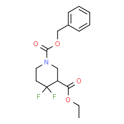 1-benzyl 3-ethyl 4,4-difluoropiperidine-1,3-dicarboxylate结构式