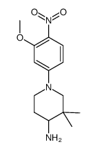 1-(3-methoxy-4-nitrophenyl)-3,3-dimethylpiperidin-4-amine结构式