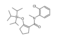 2-Triisopropylsilanyloxy-cyclopent-1-enecarboxylic acid (2-chloro-phenyl)-methyl-amide结构式