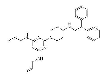 1-(4-propylamino-6-allylamino-2-s-triazinyl)-4-(2,2-diphenylethylamino)piperidine Structure