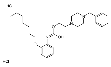 2-(4-benzylpiperazin-1-yl)ethyl N-(2-heptoxyphenyl)carbamate,dihydrochloride Structure