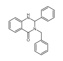 (+/-)-3-benzyl-2-phenyl-2,3-dihydro-1H-quinazolin-4-one结构式