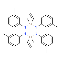 3,6-Dimethyl-1,2,4,5-tetrakis(3-methylphenyl)-3,6-divinyl-1,2,4,5-tetraaza-3,6-disilacyclohexane结构式