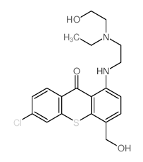 6-chloro-1-[2-(ethyl-(2-hydroxyethyl)amino)ethylamino]-4-(hydroxymethyl)thioxanthen-9-one结构式