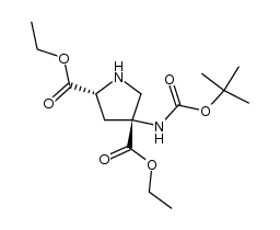 (2R,4R) diethyl-4-(tert-butyloxycarbonylamino)pyrrolidine-2,4-dicarboxylate Structure