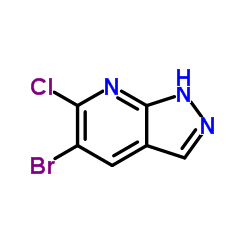5-溴-6-氯-1H-吡唑并[3,4-b]吡啶结构式